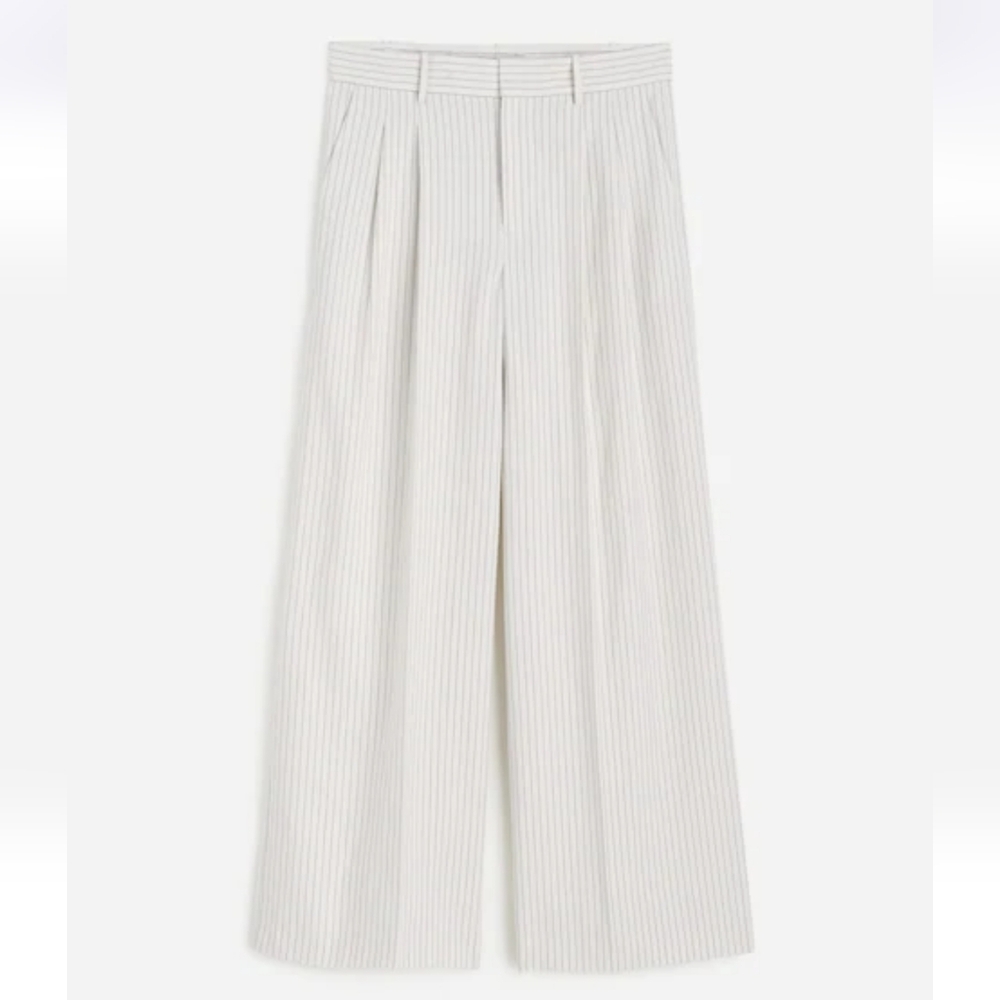 Madewell The Superwide-Leg Trouser in Pinstripe Linen Blend - Picture 6 of 7
